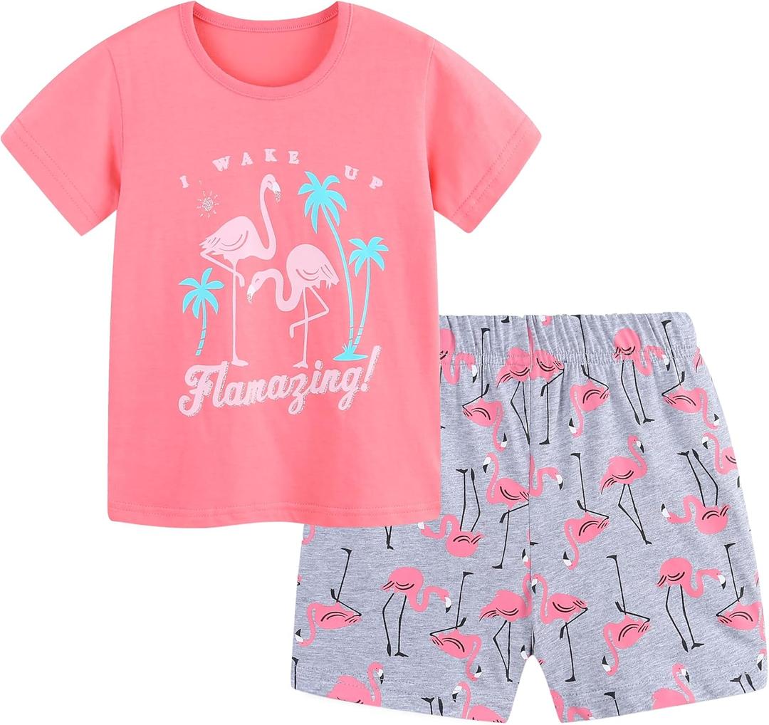 Toddler Girls Summer Outfit Cotton Flutter Sleeve Tank Top and Shorts Cute Clothing Set Size 2T 3 7Y