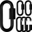 Stainless Steel Chain Quick Links- Locking Carabiners, Chain Hooks, Twist Key Ring Screw Chain Link,Black