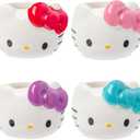 Silver Buffalo Sanrio Hello Kitty Different Color Bows 4 Pack Ceramic 3D Sculpted Mini Cup Set, Perfect as a Sugar, Cream, or Milk Set, 3.5 Ounces