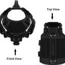 ICEFANG GN3 Tactical Dog Harness with 6X Buckle,Dog Molle Vest with Handle,3/4 Body, Hook and Loop Panel for ID Patch,No Pulling Front Clip (X-Small (Pack of 1), Black)