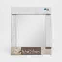 Rattan Trim Wall Mirror, 18' x1.25' x 23.75' , White