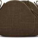 Shinnwa Kitchen Chair Cushions Set of 2, High-Resilience Foam Windsor Seat Pads, Dining Chair Cushions with Ties & Textured Cover, 2 Pack, 16.5 x 15.5 x 2, Dark Brown