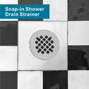 Chrome Plated Snap-in Shower Drain Cover Replacement, Welsan Stainless Steel 4-1/4" OD Round Shower Strainer Grid Easy to Install