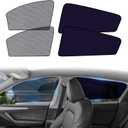 XCBYT Tesla Model Y Window Shades (20202024) - Static Cling Privacy Rear Side Window Covers, Clear Front Half Window Shades, Easy Install, No Residue (4 PCS)