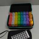 Monthly Pill Organizer 2 Times a Day with Weekly Pill Bag, 30 Day Pill Organizer 2 Times a Day with Large 32 Compartments, Monthly Stickers, Pill Cutter, Hard Travel Case Medicine Vitamins Case