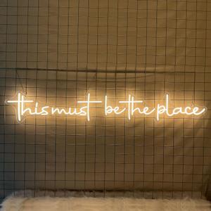 Large This Must Be The Place Neon Signs warm white Led Light Sign for Wall Decor for Bedroom, Bar, Cafe, Office, Cave, 8.8 inches x 56.12 inches