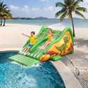 125 Inch Giant Inflatable Dinosaur Pool Slide for Kids & Adults, Swimming Pool Play Center Inflatable Water Slide for Inground Above Ground Pools, Summer Backyard Parties for Kids & Adults