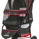 ROODO Escort 3 Wheel Dog Cat Pet Stroller for Small/Medium Dogs Cats Best Lightweight Foldable Portable Compact Jogger Travel All Terrain Pet Gear System Puppy Doggie Bunny Kitty Stroller(Black)