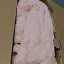 Electric Heated Blanket Throw 50"x60" Pink Ultra Soft Luxury Fluffy Faux Rabbit Fur Machine Washable 6 Heat Settings 4 Hours Auto Off Overheat Protection for Home Office Use