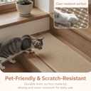Jute Stair Landing Mat-Square Non Slip Stair Treads for Wooden Steps-Peel and Stick Stair Carpet Indoor, Adhesive Staircase Step Treads Residue Free, Natural Landing Mat for Stairs,31"x31" Beige