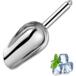 Metal Ice Scoop 6 OzKitchen Ice Scooper for Ice Maker, Small Food Scoops for Bar Party Wedding Pet Dog Food, Stainless Steel Silver