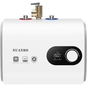 Electric Water Heater 4 Gallon Mini Tank Hot Water Under Sink Instant for Kitchen Bathroom 110V 1500W, Wall or Floor Mounted, Easy to Install (White)