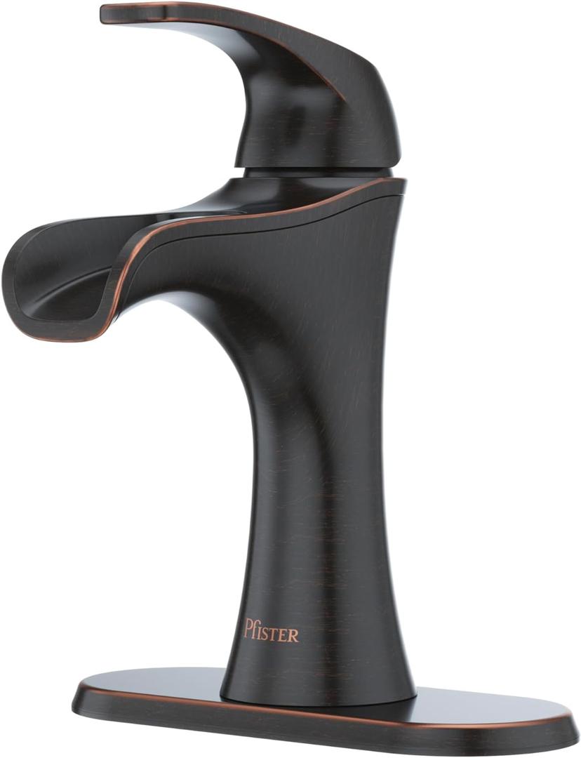 Pfister Jaida Bathroom Sink Faucet, Single Control, 1-Handle, Single Hole, Tuscan Bronze Finish, LF042JDYY