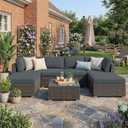 hyha Waterproof Outdoor Cushion Covers for Patio Furniture, Stretch Patio Chair Cushion Slipcovers, Coated UV Resistant Replacement Seat Covers, Solid Color (Dark Grey, 12PC)