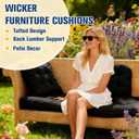 Patio Furniture Cushions Outdoor, Waterproof Wicker Chair Cushions Set of 3, 1 Loveseat & 2 Seat Pads, Thick Outdoor Replacement Cushions for Porch Lawn Bench Couch Sofa Swing, Black, 3pcs