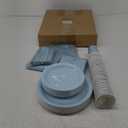 Dandat 350 Pcs Bridal Shower Decorations Baby Shower Party Supplies Include Plates Cups and Napkins Sets with Plastic Forks Knives Spoons for Wedding Birthday (Light Blue)