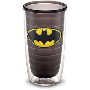 Tervis DC Comics Batman Emblem Made in USA Double Walled Insulated Tumbler Cup Keeps Drinks Cold & Hot, 16oz, Quartz - Unlidded