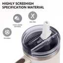 1PC Replacement Leak Proof Tumbler FLIP Lid With Straw - Fit For Stanley ProTour Quencher and Quencher H2.0 20oz,30oz Tumbler (Cream-A AND Blue, 20oz and 30oz)