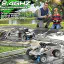 RC Cars with Camera Remote Control Truck with 720P HD FPV Camera, All-Terrain Remote Control Car with Led Light Rechargeable Battery, 1:28 RC Car Vehicle Toy Gifts for Kids Boys Girls
