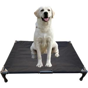 Love&go Elevated Dog Bed with Metal Frame, Cooling Raised Pet Cot for Dog and Cat (Large- 34.5x25.5x5.5 inch, L - Black Bed)