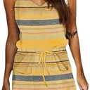 Fussangshu Women's Summer Striped Halter Strap Mini Dress Sleeveless Trendy Casual Pocket Sundress, Size: S