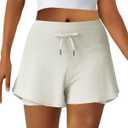 Sweat Shorts for Women - Athletic Workout Runing Dolphin Shorts with Pockets for Gym Lounge Summer (Beige, M)