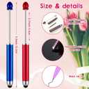 Resurhang 30 Pcs Plastic Beadable Pens 2 in 1 Stylus Bead Pens bulk with 30 Pcs Black Ink Refills for Rubber Touch Screen Handwriting DIY Making ballpoint Gifts Office School Supplies(Stylus)