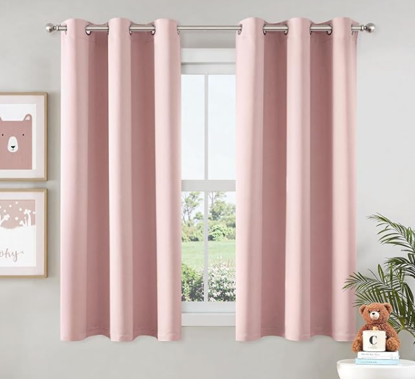 MIULEE Dark Pink Blackout Curtains for Bedroom Living Room 63 Inches Long 2 Panels, Thermal Insulated Room Darkening Drapes Grommet Noise Reducing Light Blocking Window Treatments 40x63 Inch