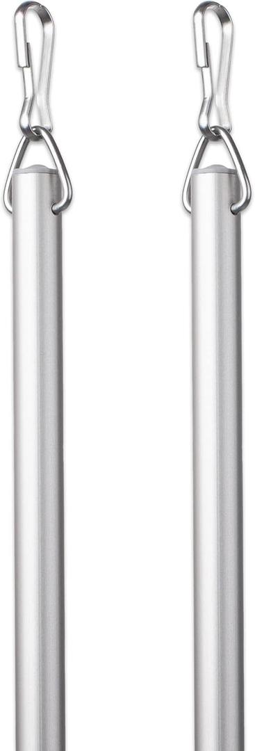 Curtain Wand, Aluminum Pull Rod, Satin Nickel, 48 in, 2-Pack