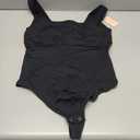 FeelinGirl Bodysuits for Women Seamless Square Neck Tummy Control Compression Thong Shapewear Bodysuit Tank Tops Bodysuit (Black, XXXL)