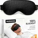 Blackout Sleep Mask: Weighted Eye Mask for Men Women - 3D Contoured Zero Pressure and Eyelash Free - Airplane Travel Nap Night Sleeping Blindfold - Adjustable Ear-Friendly Breathable Comfortable Black