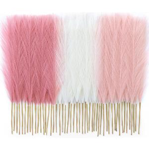 50pcs Pampas Grass 17in, Blush Pink Pampas Grass Decor, Artificial Fluffy Pink Decor Flowers for Home Room Birthday Bathroom Party Wall (Blush & Cream & Pink)