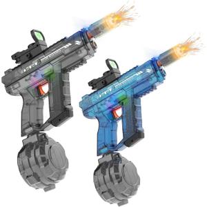 Electric Water Guns for Adults & Kids,Realistic Automatic Water Gun with 26-32 FT Long Range,800ml Large Water Tank,Splash-Resistant Design,Summer Outdoor Pool Beach Toy for Backyard Games(2 Pack), Black/blue