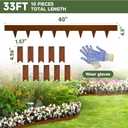 Corten Steel Landscape Edging-4.5" H X 40" L Metal Garden Edging-33FT-Landscape Lawn Edging 10 Pcs-No-Dig Hammer Heavy Duty Steel Edging-Bendable Border Strips for Lawn Yard GJWCVL-10 Clips