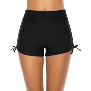 Lecieldusoir Women's Plus Size Swim Shorts High Waisted Bathing Suit Bottoms Tummy Control Swimsuit Boyshorts Black, XL