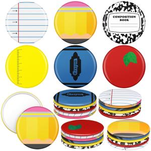 Thyle 36 Pcs Teacher Appreciation Gifts Mini Compact Mirror Bulk Gifts for Teacher's Day Composition Book Pocket Mirrors Graduation Party Favors End of Year Present for Teaching Women Team (Colorful)
