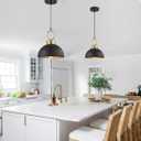 2 Pack Black Pendant Lights Kitchen Island, 10'' Farmhouse Industrial Pendant Light Fixtures, Adjustable Height Modern Dome Hanging Light for Kitchen Dining Room Entryway Bar, 10.2'' 2 Pack