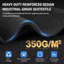 350G/M Thicker 24FT Pool Liner Pad,Seamless Above Ground Pool Liner, Thicker Durable Geotextile Material, Pre-Cut Heavy Duty Round Pool Liner Pad, Puncture Protection,Extend Liner Life(Black)