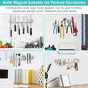 Magnetic Knife Holder for Wall, Knife Magnetic Strip Magnetic Knife Holder for Refrigerator Mount Knife Rack Kitchen Utensil Holder Metal Tool Holder Knife Block Kitchen Organizers Accessories 10 Inch (Gray)
