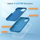 Miracase Designed for iPhone 13 Case, with Tempered Glass Screen Protector, [Soft Anti-Scratch Microfiber Lining], Shockproof Liquid Silicone Rubber Phone Case Cover for 13 6.1 inch, Capri Blue