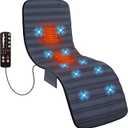 COMFIER Full Body Massage Mat Pad with Heat, Chair Pad with 10 Vibration Motors & 2 Therapy Heating Pad with Auto Shut Off, Heated Massage Mattress Pad for Back (Gray)