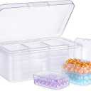 Blulu 12 Pieces Plastic Clear Storage Box Organizer with snap-tight closure latch Mini small Storage Containers Cases with Hinged Lid Hobby Modular Craft Supply Satchel (2.5 x 1.77 x 0.79 Inch)