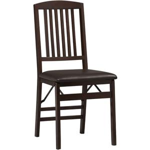 Linon Triena Merlot Mission Back Folding Chair Dark Brown