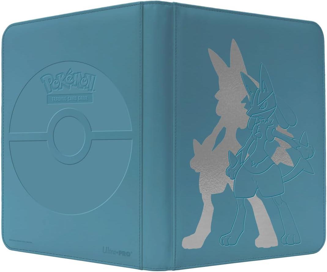 Ultra PRO Elite Series Pokmon Cards PRO-Binder - Lucario Design, Holds 360 Sleeved Cards, 9-Pocket Side-Loading Pages, Padded Leatherette with Foil, Zipper Closure, Ideal for Pokmon Collectors