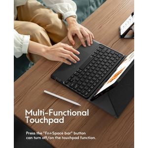 CHESONA for iPad Air 11 Inch Case with Keyboard M3/M2 (2025/2024), 7Color Backlight, MultiTouch Trackpad, 2 Wireless Channels, for iPad Pro 11 (4th/3rd/2nd/1st Gen) & iPad Air 5th & 4th Gen, Black