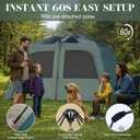 Castle Unicorn Instant 8 Person Camping Tent with Porch, Large Family Cabin Tent with 2 Rooms, Tall & Spacious 60s Easy Setup, Waterproof Glamping Tent, Big Tents for Outdoor Camping Hiking Backyard