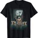67 Meme Raccoon Howling at The Moon 6 7 Funny Weird Cursed T-Shirt Size Small