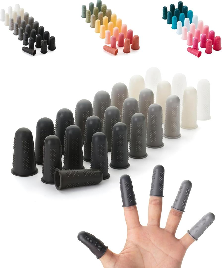 Mr. Pen- Hot Glue Gun Finger Protectors, 24 pcs, Black and White Shades, Silicone Finger Protectors, Rubber Fingers Tips, Rubber Finger Covers, Rubber Finger Tips Protector, Finger Gripper