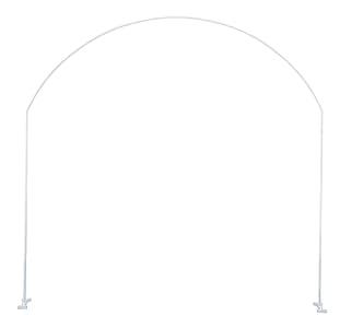LANGXUN 7.8Ft Large Size Metal White Semi-circular Balloon Arch Stand with Bases for Wedding, Bridal, Indoor Outdoor Birthday Party Decoration Arbor
