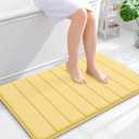 OLANLY Memory Foam Bath Mat 36x24, Super Soft Absorbent Bathroom Rugs, Quick Dry, Machine Washable Shower Floor Rugs, Bathmat Carpet, Bathroom Home Decor Accessories, Yellow